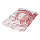 Red Octopus  Map White Badmat (Gekanteld)