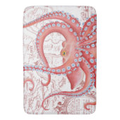 Red Octopus  Map White Badmat (Voorkant Verticaal)