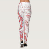 Red Octopus  Map White Leggings (Achterkant)
