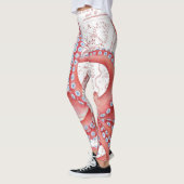 Red Octopus  Map White Leggings (Links)