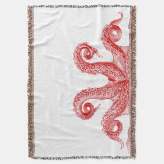 Red  Octopus Tentacles Illustratie Deken (Voorkant Verticaal)