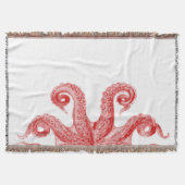 Red  Octopus Tentacles Illustratie Deken (Voorkant)