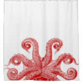 Red Octopus Tentacles Illustratie Douchegordijn (Voorkant)