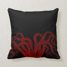 Red  Octopus Tentacles Illustratie Kussen