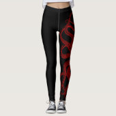 Red Octopus Tentacles Illustratie Leggings (Voorkant)