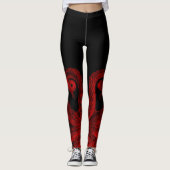 Red Octopus Tentacles Illustratie Leggings (Voorkant)