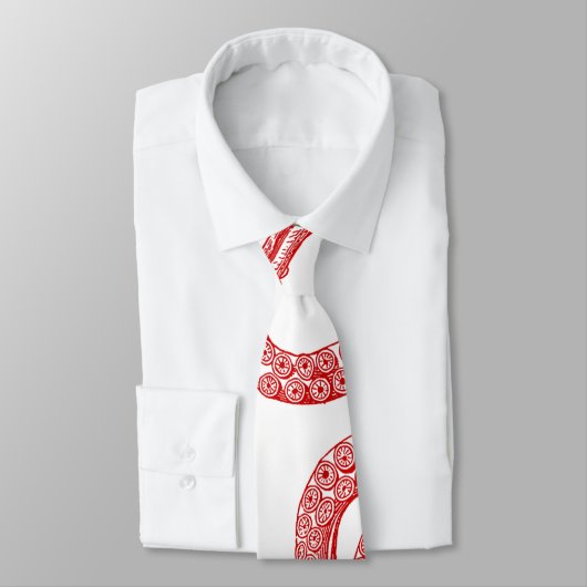 Red  Octopus Tentacles Illustratie Stropdas (Gebonden)