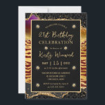 Red Oerwoud Safari Glitter Agate 21st Birthday Kaart<br><div class="desc">Een prachtige elegante rode,  zwarte en goudglitteragate achtergrond met tijgerstrepen en luipspikkels</div>