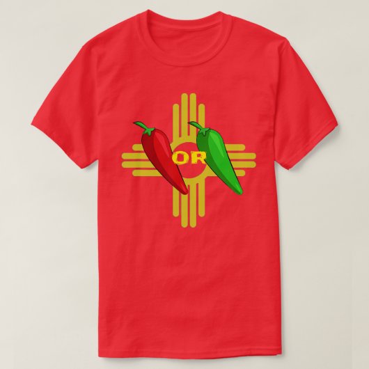 Red of Green Chili Hatch New Mexico Zia 1 T-shirt (Design voorkant)