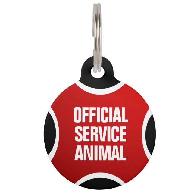 Red Official Service Animal Huisdierpenning (Voorkant)