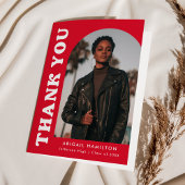 Red Offset Arch 4 Foto Afstuderen Bedankkaart