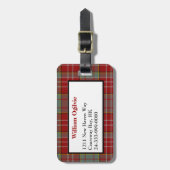 Red Ogilvie Tartan Pset Bagagelabel (Voorkant verticaal)