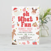 Red Oh Wat een leuke kerst 1e verjaardag Kaart (Staand voorkant)