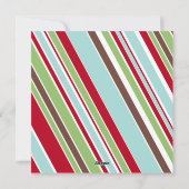 Red Oh What Fun Typografie w/ Diagonaal Stripes Feestdagenkaart (Achterkant)