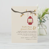 Red Oil Lantern Wilderness / Camping Fall Wedding Kaart (Staand voorkant)