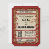Red Old Hollywood Ticket voor twee bruiloft Kaart (Voorkant)