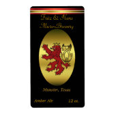 Red Old World Lion Home Made Bierlabels Etiket (Voorkant)