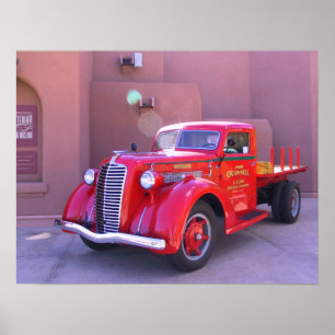 Red Oldtimer Truck Poster