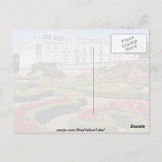 Red Oldway mansion, Paignton, Devon, England flowe Briefkaart (Achterkant)