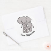 Red olifanten - Dierenactivist - Red wilde dieren Ronde Sticker (Envelop)