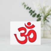 Red OM, AUM, SANSKRIT, MANTRA, TANTRA, YOGA Briefkaart (Staand voorkant)