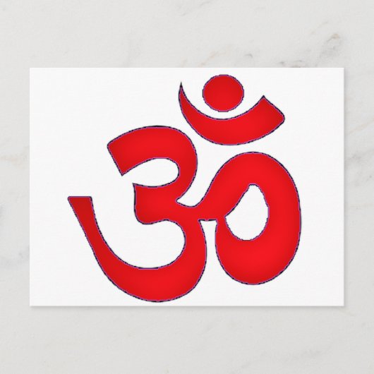Red OM, AUM, SANSKRIT, MANTRA, TANTRA, YOGA Briefkaart (Voorkant)