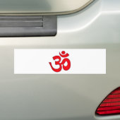 Red OM, AUM, SANSKRIT, MANTRA, TANTRA, YOGA Bumpersticker (Op auto)