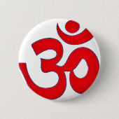 Red OM, AUM, SANSKRIT, MANTRA, TANTRA, YOGA Ronde Button 5,7 Cm (Voorkant)