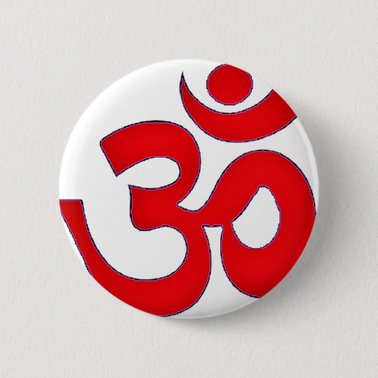 Red OM, AUM, SANSKRIT, MANTRA, TANTRA, YOGA Ronde Button 5,7 Cm (Voorkant)
