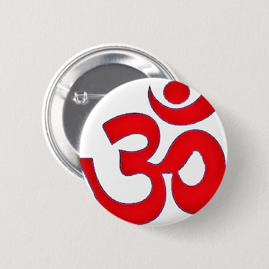 Red OM, AUM, SANSKRIT, MANTRA, TANTRA, YOGA Ronde Button 5,7 Cm (Voorkant /achterkant)