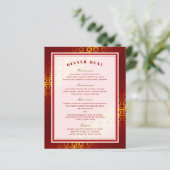 Red Ombre Double Happiness Chinees Wedding Menu (Staand voorkant)