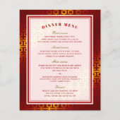 Red Ombre Double Happiness Chinees Wedding Menu (Voorkant)