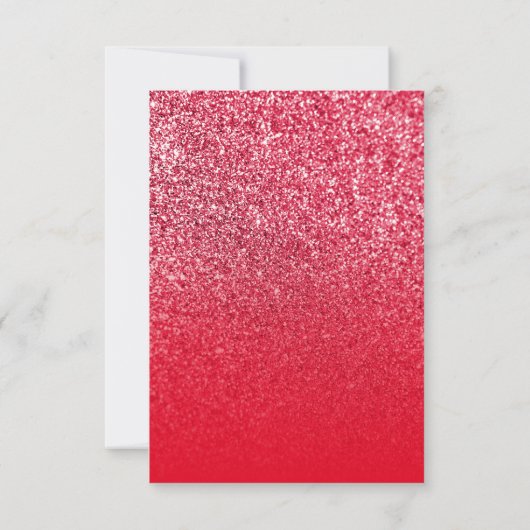 Red Ombre Glitter sparen de Datum Kaart (Achterkant)