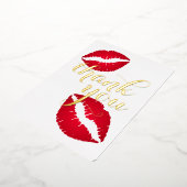 Red Ombre Lipstick Hartelijk dank Folie Uitnodiging (Gedraaid)