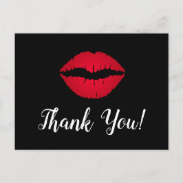 Red Ombre Lipstick Kiss Bedankt Black Briefkaart