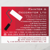 Red Ombre & Paint Roller, schilder & decorator Flyer (Voorkant)