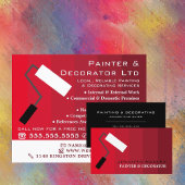 Red Ombre & Paint Roller, schilder & decorator Flyer