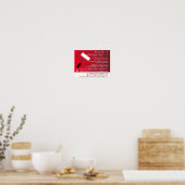 Red Ombre & Paint Roller, schilder & decorator Poster (Keuken)