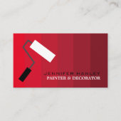 Red Ombre & Paint Roller, schilder & decorator Visitekaartje (Voorkant)