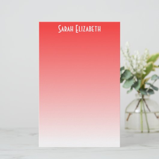 Red Ombre Stationery Briefpapier (Staand voorkant)