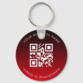 Red Ombre Voeg aangepaste zakelijke Qr-codescan to Sleutelhanger