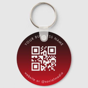 Red Ombre Voeg aangepaste zakelijke Qr-codescan to Sleutelhanger