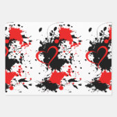 Red on black Geschenkpapier Inpakpapier Vel (Voorkant 2)
