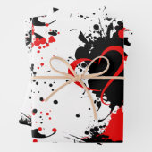 Red on black Geschenkpapier Inpakpapier Vel (In situ)