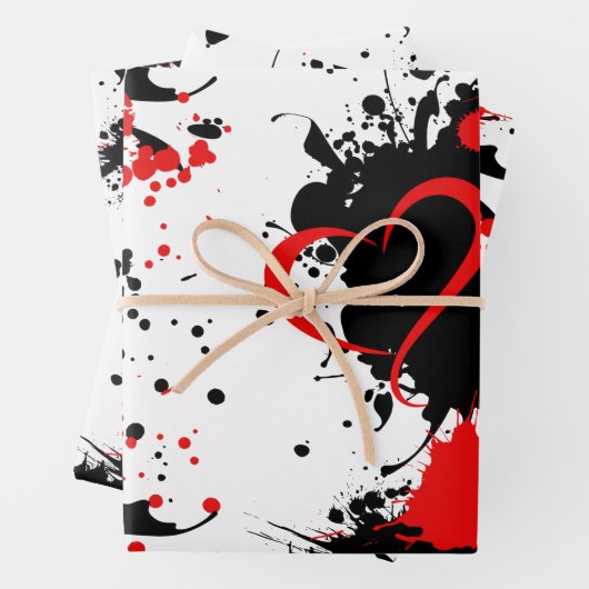 Red on black Geschenkpapier Inpakpapier Vel (In situ)