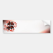Red on Black Hearts Bumpersticker (Voorkant)