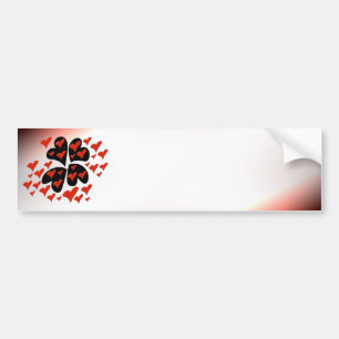 Red on Black Hearts Bumpersticker