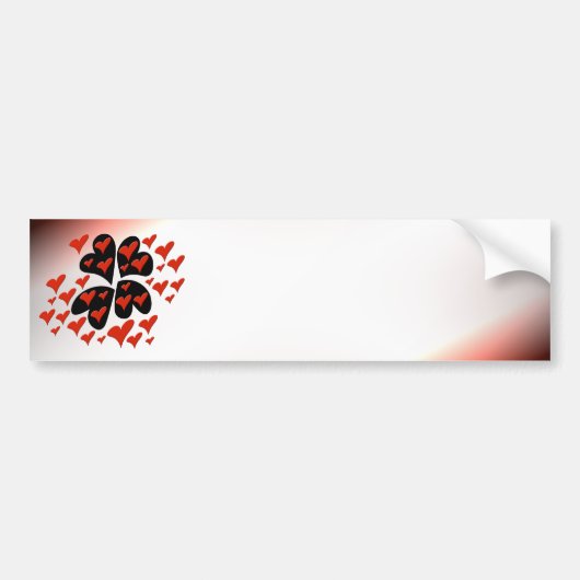 Red on Black Hearts Bumpersticker (Voorkant)