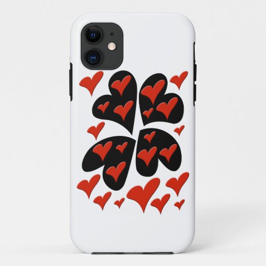 Red on Black Hearts Case-Mate iPhone Case (Achterkant)