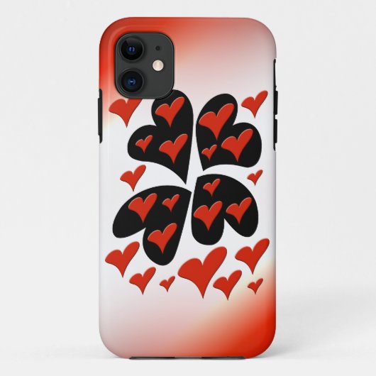 Red on Black Hearts Case-Mate iPhone Case (Achterkant)